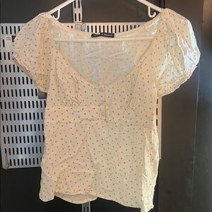 Brandy Melville Cream Puff Sleeve Blouse